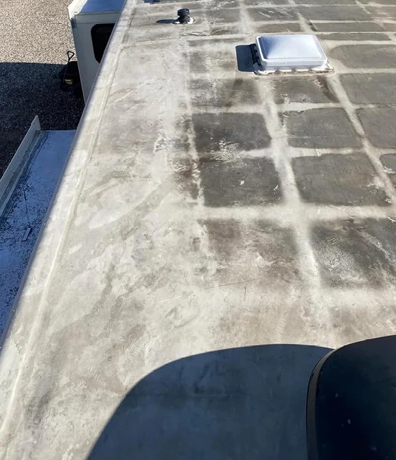 RV roof sealing before — RV roof coating by Prime Softwash in St. Johns County, FL